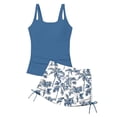thumbnail image 4 of ZOYOEN Girls Tankini Swimsuits 2 Piece- Racerback Sleeveless Modest Built in Bras Beach Bathing Suit Navy Size 8, 4 of 7