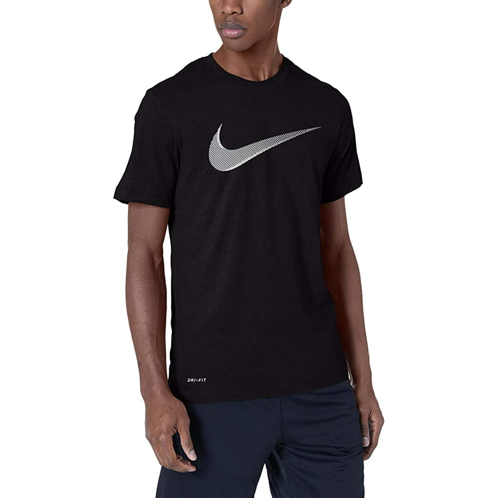 Nike - Nike AR5968-013: Men's Dry Training Large Swoosh Black/White T ...