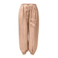 thumbnail image 4 of Outfmvch Womens Lantern Pants High Waisted Front Pleats Loose Baggy Wide Leg Elastic Ankle Cuffs Hidden Pockets Dressy Work Evening Summer Boho Travel Outfits Brown M, 4 of 4