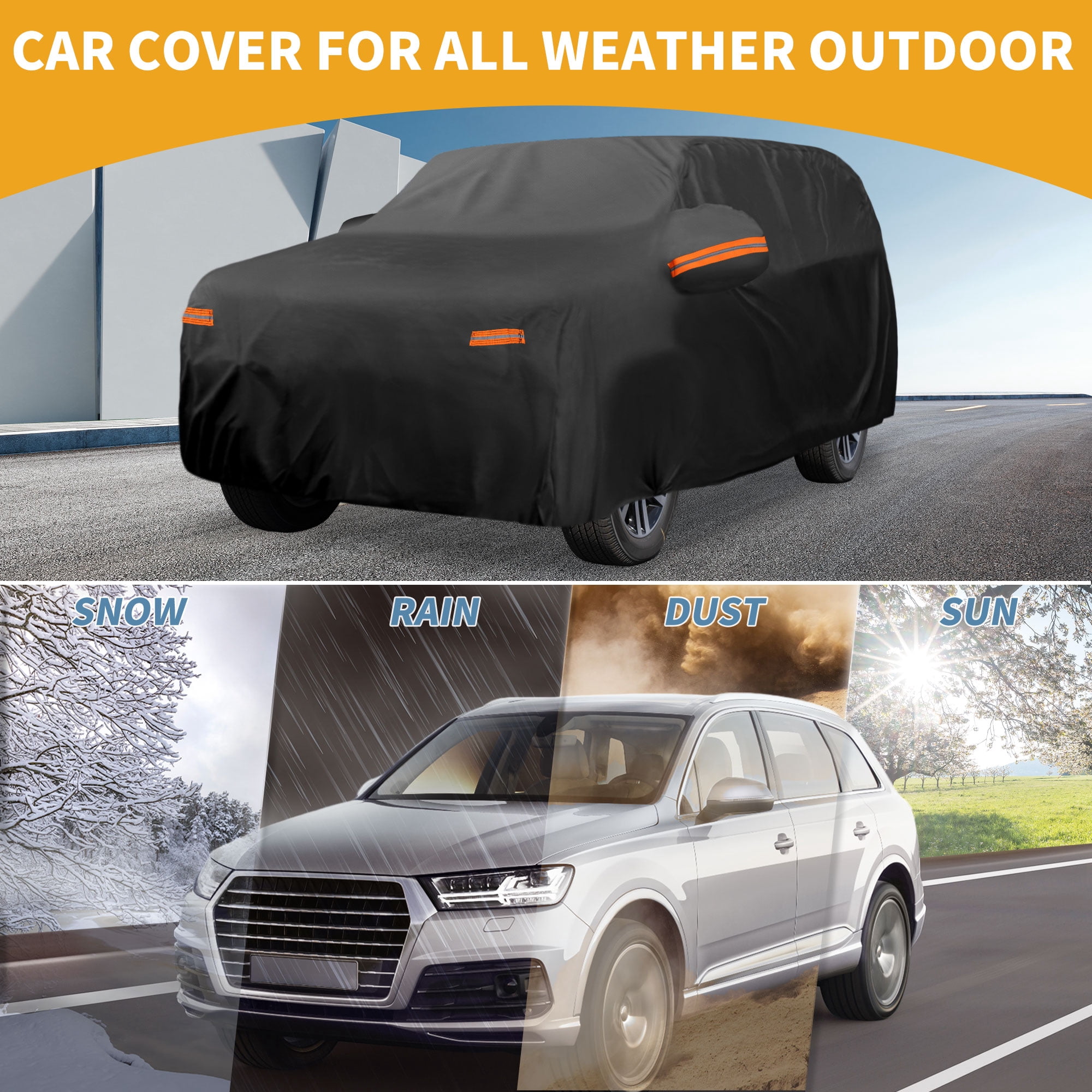 Unique Bargains Durable Waterproof Car Cover Black for Kia Telluride
