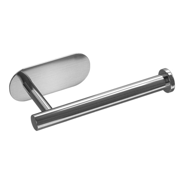 Soporte para toallas de papel de acero inoxidable, estante para pared o gabinete, soporte para película adhesiva, dispensador de aluminio para tienda Plata corta