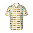 thumbnail image 2 of Picia Colorful Mustache Gentle Cotton Regular Fit Short Sleeve Casual Hawaiian Shirt for Men-XX-Large, 2 of 9