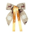 thumbnail image 2 of sruoe Christmas Tree Bows Ribbon, Christmas Tree Decorations Indoor, Xmas Tree Bowknot Ornaments, Wreath, Sequined Bow, Hanging Christmas Tree Topper for Wedding Holiday Party Decoration, Brown, 2 of 6