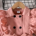 thumbnail image 5 of Vividxx Dress For Girls Kids Double Breasted Trench Coat For Girls Elegant Long Sleeve Ruffle Fall Outerwear With Waist Tie For Toddler 5-6 Years, 5 of 9