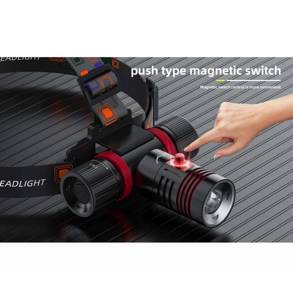 Scuba Diving Headlamp IPX8 Waterproof LED Light 2000mAh Type-C Rechargeable Underwater Flashlight 4 Modes