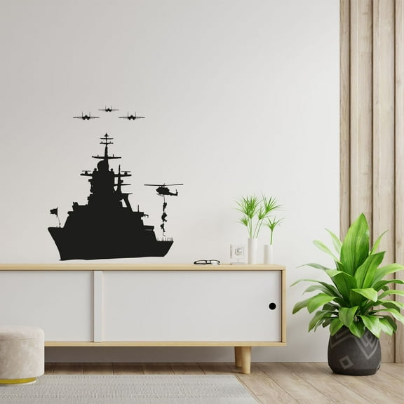 Army Soldier Helicopter Military Swat Team Army Men Soldier Wall Sticker Art Decal for Boys Girls Room Rooms Bedroom Playroom Kid House Home Decor Stickers Walls Art Vinyl Decoration Size (30x22 inch)