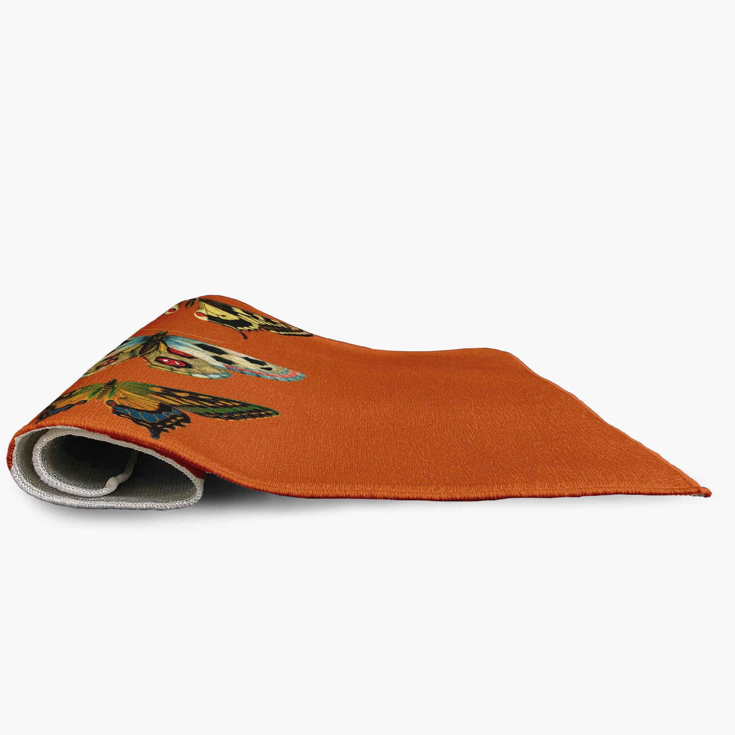 24" 36" Simply Daisy Butterflies Novelty Chenille Area Rug, Perfect Orange