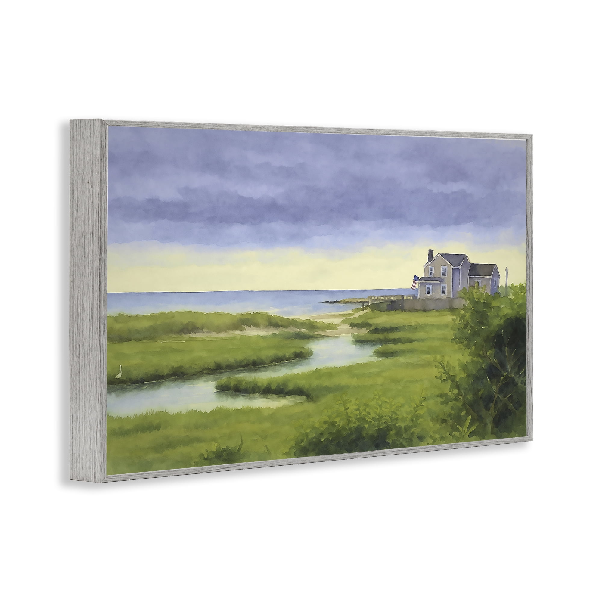 Stupell Industries Marshside Serenity on Cape Gray Framed Giclee Art, design by Grotto Studios