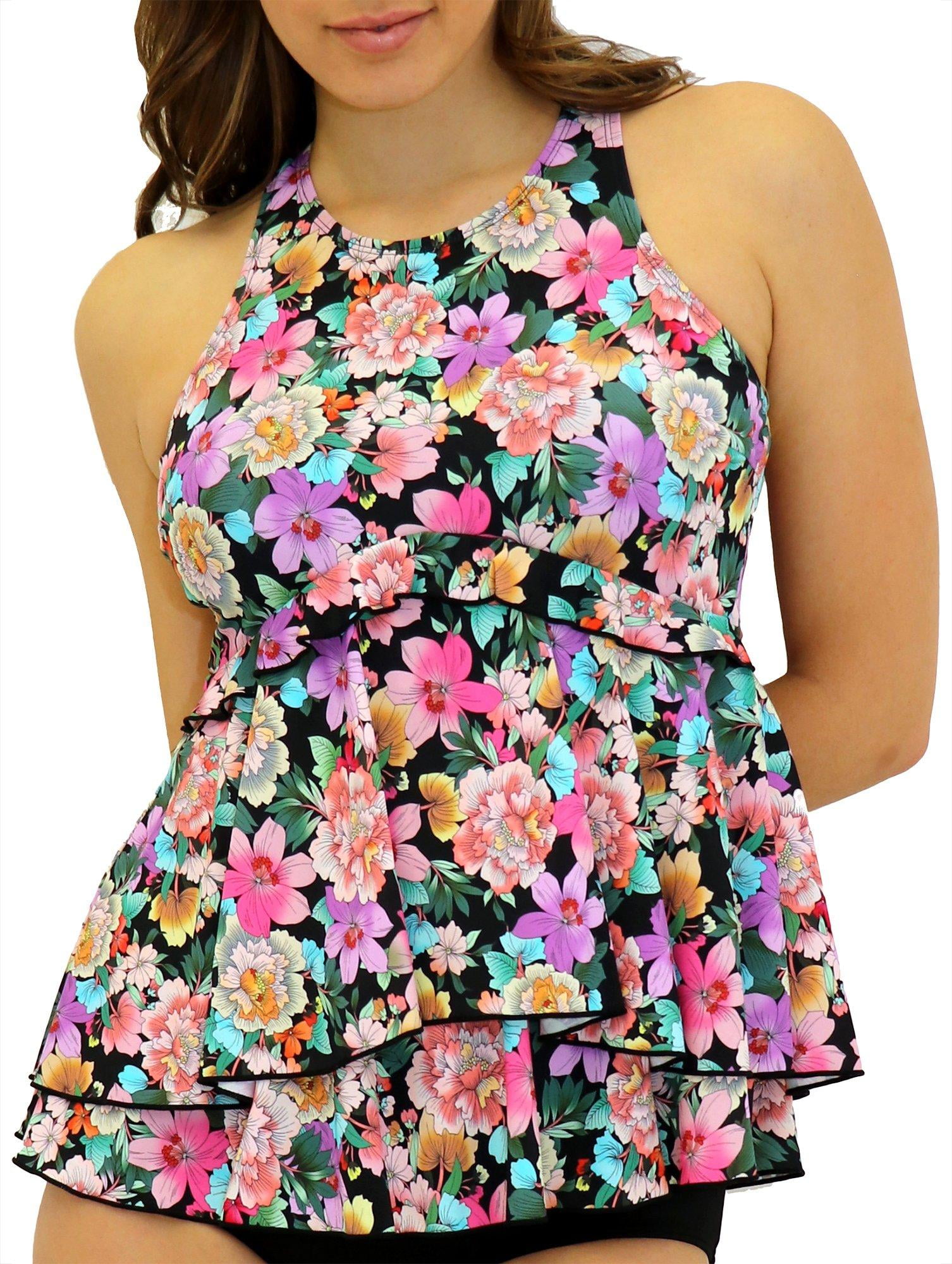 A Shore Fit A Shore Fit Womens Love Story High Neck Tankini Top