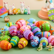 JOYIN 30 Pcs 3.15Inch Printed Jumbo Plastic Eggs for Easter Egg Hunt Event, Easter Basket Stuffers, Party Favor Goodie Bags, Scene and Decoration, School Parties Prizes, School Classroom Rewards