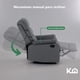thumbnail image 4 of Sillón Reclinable Tapizado Reposet Moderno De Tela Individual Manual Acolchado Kingshouse gris Estandar, 4 of 9