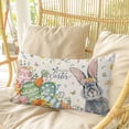 thumbnail image 4 of Happy Easter Pillow Covers, Linen Long Throw Pillow Case, Spring Bunny Easter Eggs Floral Beige Burlap Holiday Pillow Protector Decorative Cushion Cover for Living Room/Bedroom 16" x 24", 4 of 8