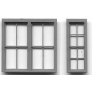 HO 24"x82" Sgl & 72''x82'' Dbl RGS Style Depot Window (2 Sets)