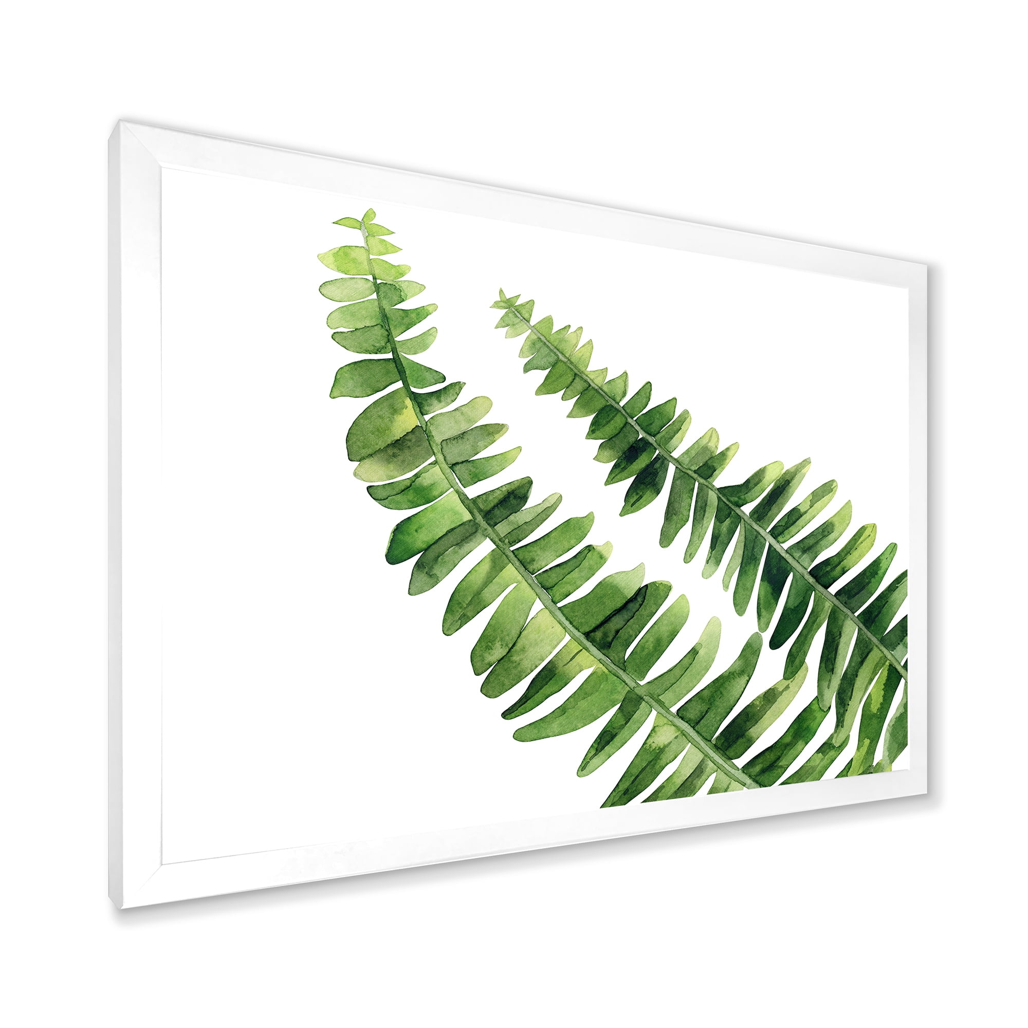 Designart 'Fern Plant Leaves Detail I' Farmhouse Framed Art Print