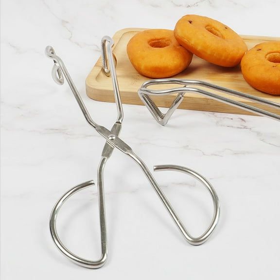 Travelwant 2Pcs/Set Food Tongs, Duty Stainless Steel Scissor Kitchen Food Tongs for BBQ, Baking Bread Clamp, Cooking