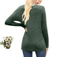 thumbnail image 6 of GA WEIHUA Women's Ribbed Knit Tunic Tops Quarter Zip Crewneck Pullover Sweater Casual Loose Long Sleeve T Shirts Comfy Solid Color Blouses(Army Green,M）, 6 of 6