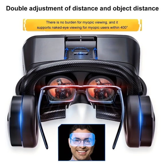 2025 VR Park All-in-One 3D Headset with Motion Tracking, Lightweight ABS, Adjustable Headband & Nose Pad, Standalone System for Games/Movies/Theater, PC/Console/Smartphone Compatible