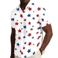 thumbnail image 2 of Hogleaql 4th Of July Hawaiian Shirts for Men 4th Of July American Flag Graphic Short Sleeve Patriotic Shirt Collared Button Down Trendy Hawaiian Workout Outfits Deep Red L, 2 of 6