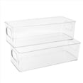 thumbnail image 2 of 6 Piezas Contenedores Organizadores de Refrigerador, Estante de Almacenamiento de Alimentos de PláStico Transparente Apilable con Asas para Despensa, Cocina, 2 of 8