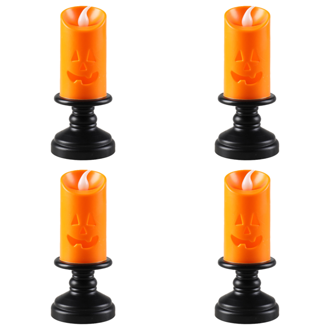 Lámpara Vela Calabaza Brillante para Halloween Bar El Con Batería 1 Unidad Rojo