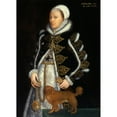 thumbnail image 2 of Steven van der Meulen 14x18 Black Ornate Wood Framed Double Matted Museum Art Print Titled - Portrait of a Woman, Probably Catherine Carey, Lady Knollys, 2 of 5