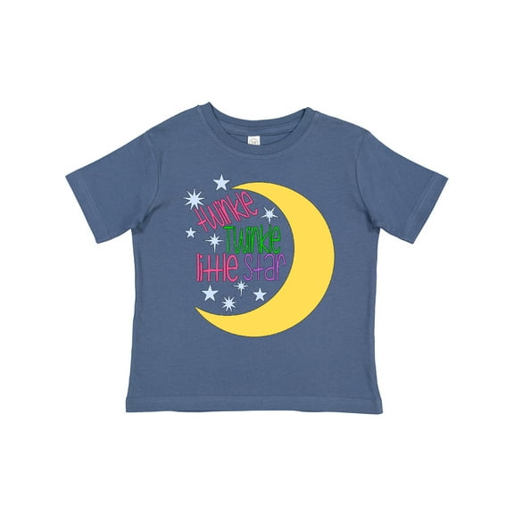 Inktastic Twinkle Twinkle Little Star with Yellow Moon Boys or Girls Toddler T-Shirt