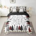 thumbnail image 2 of Manfei Red Green Tree Bedding Comforter Set 7-Piece, Rustic Winter Snowflake King Bedding Sets, Merry Christmas Theme Reversible Bed Sheets, Ultra Soft Home Decor, 2 of 7
