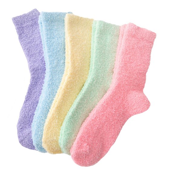 FELTECHELECTR 5 Pairs Thermal Socks for Indoor Use, Comfortable Breathable Socks in Assorted Colors