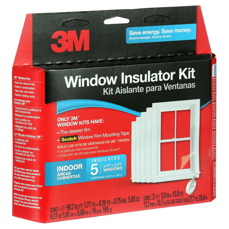 3M Clear Plastic Window Insulation Kit 17.5 ft. L x 0.75 mil