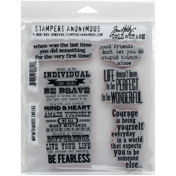 Tim Holtz Cling Stamps 7"X8.5"-Way With Words