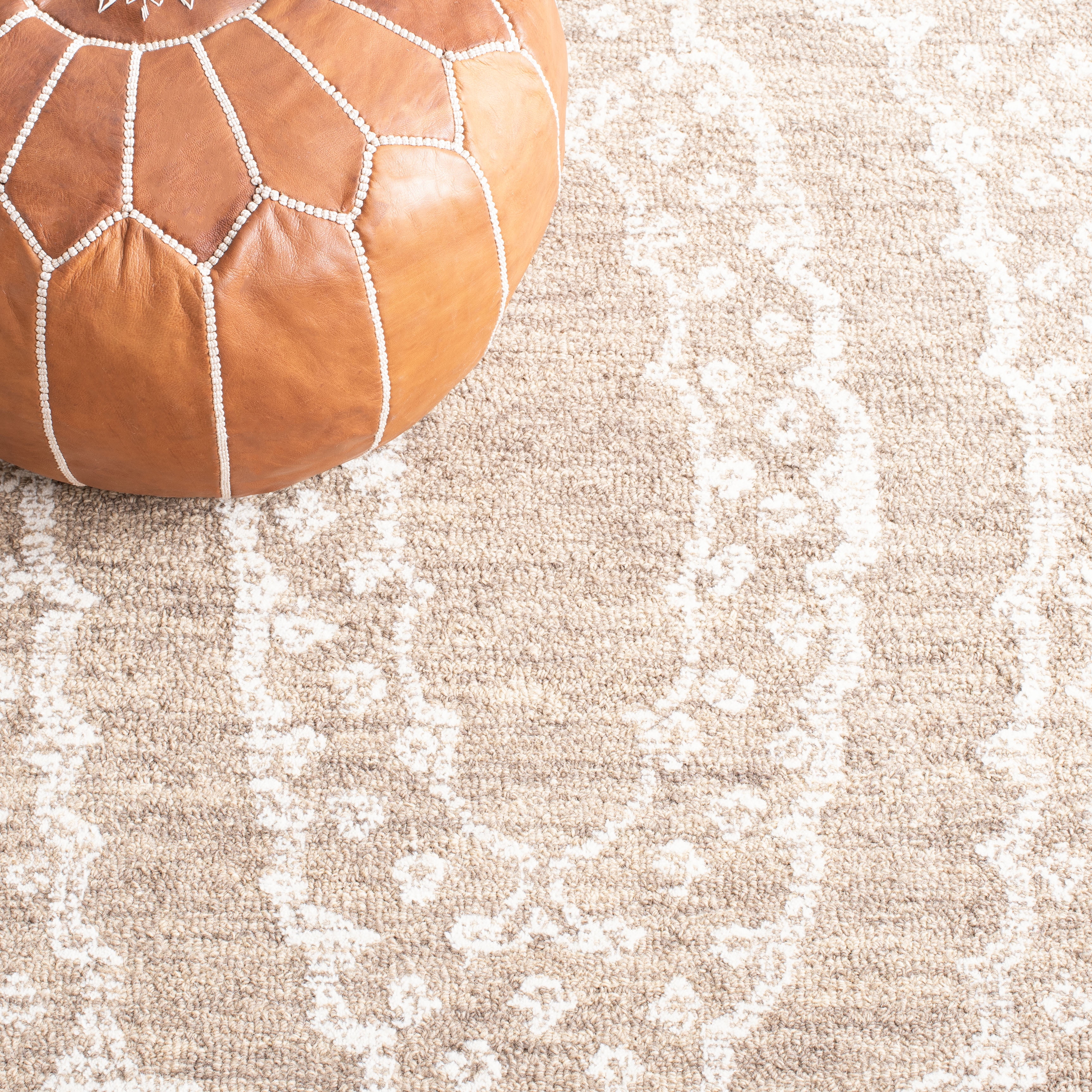 SAFAVIEH Ebony Aiden Bordered Area Rug, Ivory/Brown, 8' x 10'