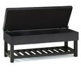 thumbnail image 3 of Trent Home 44" Transitional Rectangle Ottoman Bench in Black Faux Leather, 3 of 8