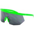 thumbnail image 1 of GFDYREE Flawless Oversized Super Shield Rainbow Mirrored Lens Semi Rimless Style Retro Flat Top Sunglasses, 1 of 5