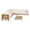 Teak /Beige, variant on GDF Studio Emma Outdoor 7 Seater Acacia Wood Sectional Sofa Set, Teak Finish and Red