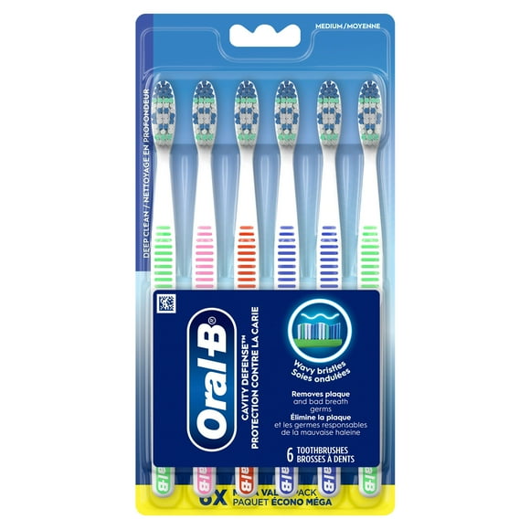 Oral-B Cavity Defense Toothbrush, Medium, 6 Count