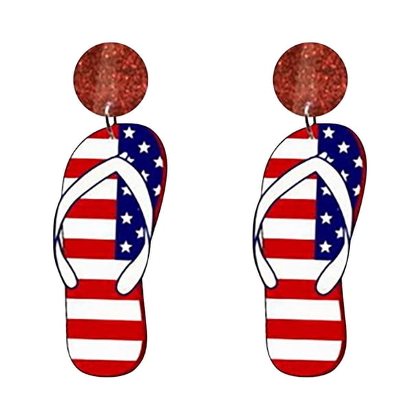Pendientes de lágrima para mujer | Pendientes de cuero con la bandera para el Día de la Independencia | Pendientes colgantes de madera ligeros para fiestas y bodas