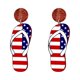 thumbnail image 1 of Pendientes de lágrima para mujer | Pendientes de cuero con la bandera para el Día de la Independencia | Pendientes colgantes de madera ligeros para fiestas y bodas, 1 of 2