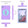 thumbnail image 3 of Case for Samsung Galaxy Tab A7 Lite 8.7" 2021, Military Grade Triple-Layers Drop Protection Tablet Case with Rotation Kickstand & Adjustable Hand Strap & Shoulder Strap & Pencil Holder, Purplegreen, 3 of 12