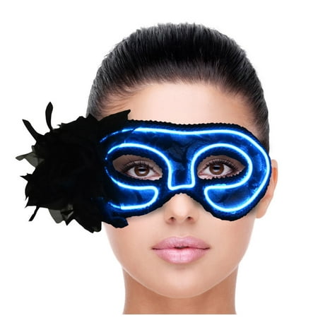Halloween Mask for Women Light Up Venetian Lace Mask LED Party Eye Mask