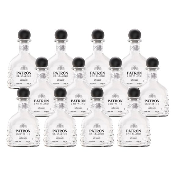 Caja de 12 Tequila Patron Añejo Cristalino 700 ml