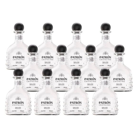 Caja de 12 Tequila Patron Añejo Cristalino 700 ml