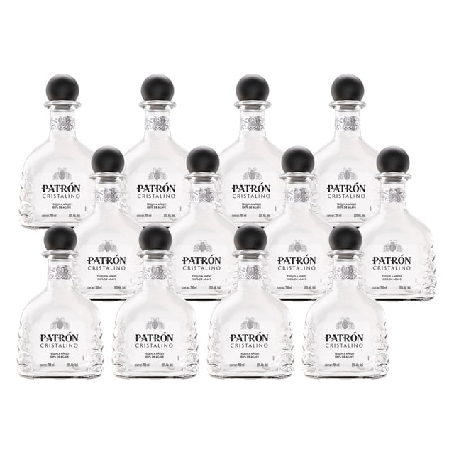 Caja de 12 Tequila Patron Añejo Cristalino 700 ml