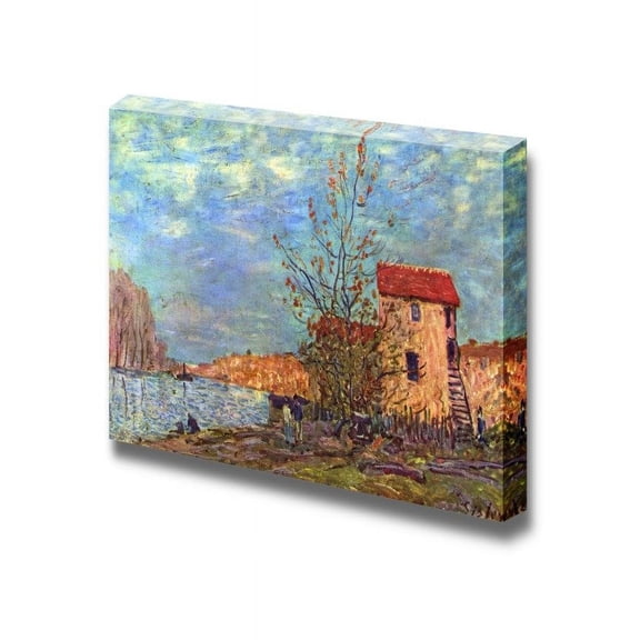 wall26 - The Loing at Moret by Alfred Sisley - Canvas Print Wall Art Famous Painting Reproduction - 12" x 18"