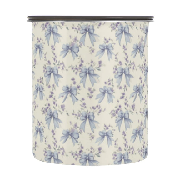 Wobogo Bow Tie Flower Food Storage Jars 304 Food Grade Stainless Steel Canisters With Vacuum Airtight Lids for Coffee Snacks Nuts Cereal 900ML