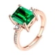 thumbnail image 1 of Anillo de turmalina verde con incrustaciones de oro rosa y piedras preciosas de colores. Anillo abierto ajustable para el dedo índice femenino., 1 of 8