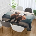 thumbnail image 5 of Coolnut Highland Cows Rectangle Tablecloth Waterproof Polyester Table Clothative Stain Resistant & Wrinkle Resistant Washable Table Cover for Dining Table/Party/Camping 60x60 Inch Decor Gift, 5 of 7