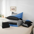 thumbnail image 5 of YST Geometric King Comforter Set With Sheets 7 Piece Boys Blue Dark Grey And Light Gray Triangle Bedding Set Patchwork Geometry Bed In A Bag,Modern Abstract Bedding Comforter Sets, 5 of 5