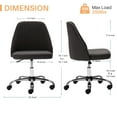 thumbnail image 5 of Aidoly Swivel Vanity Chair with Adjustable Height - Padded Desk Seat with Metal Base for Home Office & Dressing Area, Dark Grey, 5 of 6