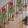 thumbnail image 3 of Yuarrent Llamador de puerta navideño, luminoso con tira de luces – Resistente al agua, duradero, fácil de guardar – Ideal para Navidad y Kits de decoración para fiestas Lazo rojo brillo, 3 of 6