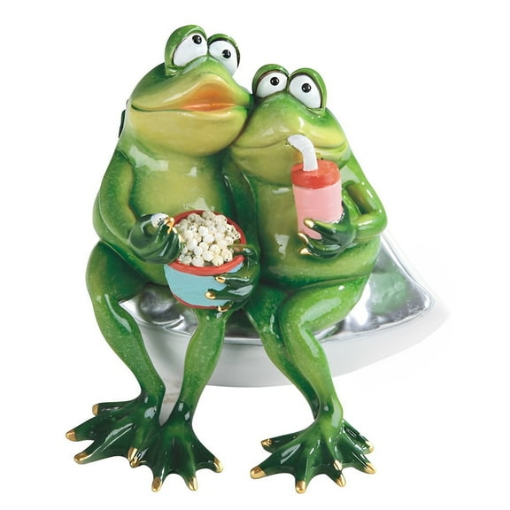 FC Design 6"W Romantic Frog Couple Watching Movie with Popcorn and Soda Animal Figurine Statue Sculpture Ornament Decoration Home/Room Decor and Unique Gift Ideas